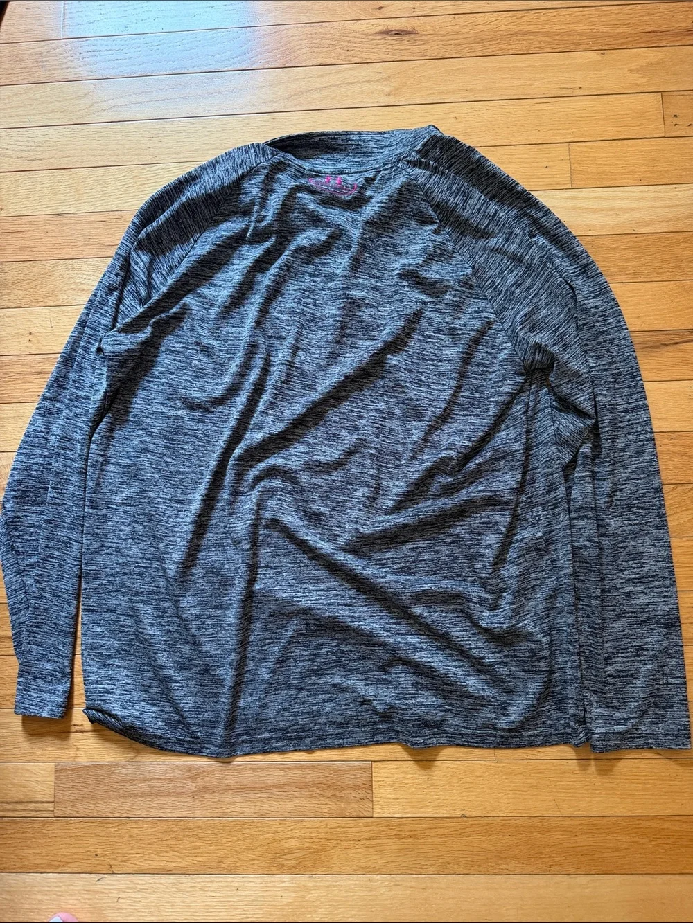 Under Armour Men’s Gray Heather Quarter-Zip Pullover with Pink Accents